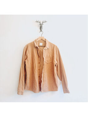 Men's Kauf Dich Glücklich Corduroy Shirt Jacket Beige Size Large